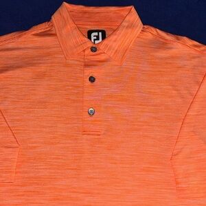 FOOTJOY MENS SIZE MEDIUM ORANGE SHERBET PERFORMANCE GOLF POLO